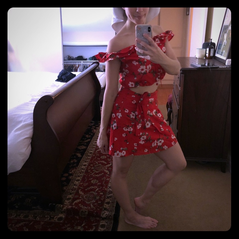 Red two piece summer set